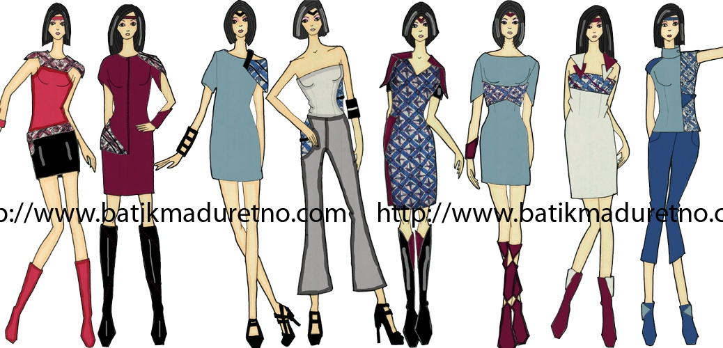 Sketsa Desain  Batik Maduretno  Indonesia Fashion 